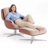 Contemporary Upholstered Design Armchair with Footrest - Asher image 7