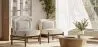 Bouclé Fabric and Wood Armchair - Brina image 7