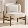 Bouclé Fabric and Wood Armchair - Brina image 7