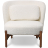 Buy Bouclé Fabric and Wood Armchair - Brina White 61135 - in the EU