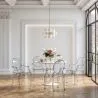 Pack of 2 Transparent Dining Chairs - Armrest Design - Louis XIV image 7