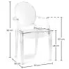 Pack of 2 Transparent Dining Chairs - Armrest Design - Louis XIV image 7