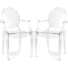 Buy Pack of 2 Transparent Dining Chairs - Armrest Design - Louis XIV Transparent 58735 - in the EU