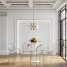 Pack of 2 Transparent Dining Chairs - Armrest Design - Louis XIV image 7