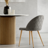 Buy Dining Chair - Upholstered in Velvet - Backrest with Pattern - Evelyne Reddish orange 61146 in the Europe