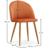 Buy Dining Chair - Upholstered in Velvet - Backrest with Pattern - Evelyne Reddish orange 61146 in the Europe