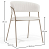 Buy Dining chair - Upholstered in Bouclé Fabric - Gruna White 61148 - prices