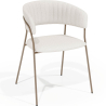 Buy Dining chair - Upholstered in Bouclé Fabric - Gruna White 61148 Home delivery