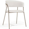 Buy Dining chair - Upholstered in Bouclé Fabric - Gruna White 61148 at Privatefloor