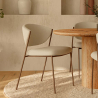 Buy Dining chair - Upholstered in Bouclé Fabric - Seda White 61150 in the Europe