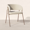 Buy Dining chair - Upholstered in Bouclé Fabric - Charke White 61152 - prices