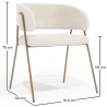 Buy Dining chair - Upholstered in Bouclé Fabric - Charke White 61152 at Privatefloor