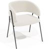 Buy Dining chair - Upholstered in Bouclé Fabric - Charke White 61153 in the Europe