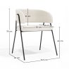 Dining chair - Upholstered in Bouclé Fabric - Charke image 7