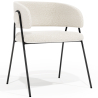 Buy Dining chair - Upholstered in Bouclé Fabric - Charke White 61153 at Privatefloor