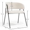 Buy Dining chair - Upholstered in Bouclé Fabric - Charke White 61153 - prices