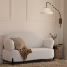Buy 2/3-Seater Sofa - Upholstered in Bouclé Fabric - Baman White 61155 - prices