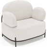 Buy Design armchair - Upholstered in bouclé fabric - Baman White 61156 in the Europe