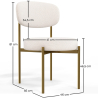 Buy Dining Chair - Upholstered in Bouclé Fabric - Dahe White 61165 at Privatefloor