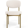 Buy Dining Chair - Upholstered in Bouclé Fabric - Dahe White 61165 - in the EU