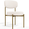 Buy Dining Chair - Upholstered in Bouclé Fabric - Dahe White 61165 at Privatefloor