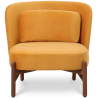 Buy Velvet Upholstered Armchair with Wood - Brina Mustard 61215 - in the EU