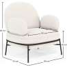 Buy Designer Armchair - Upholstered in Bouclé Fabric - Alia White 61223 - in the EU
