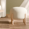 Buy Low Stool Upholstered in Bouclé - Curve White 61251 - prices