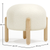 Buy Low Stool Upholstered in Bouclé - Curve White 61251 with a guarantee