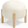 Buy Low Stool Upholstered in Bouclé - Curve White 61251 at Privatefloor