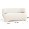 Buy 2/3 Seater Sofa - Upholstered in Bouclé Fabric - Magnolia White 61252 at Privatefloor