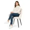 Dining Chair with Armrests - Upholstered in Premium Bouclé - Alene image 7