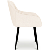 Buy Dining Chair with Armrests - Upholstered in Premium Bouclé - Alene White 61267 Home delivery