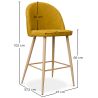 Fabric Upholstered Stool - Scandinavian Design - 66cm - Evelyne image 7