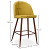 Fabric Upholstered Stool - Scandinavian Design - 66cm- Evelyne image 7
