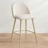 Stool Upholstered in Bouclé Fabric - Scandinavian Design - 66cm - Evelyne image 7