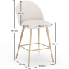 Buy Stool Upholstered in Bouclé Fabric - Scandinavian Design - Evelyne White 61285 Home delivery