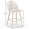 Stool Upholstered in Bouclé Fabric - Scandinavian Design - 66cm - Evelyne image 7