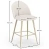 Stool Upholstered in Bouclé Fabric - Scandinavian Design - 66cm - Evelyne image 7