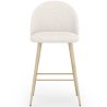 Buy Stool Upholstered in Bouclé Fabric - Scandinavian Design - Evelyne White 61285 - in the EU