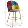 Patchwork Upholstered Stool - Scandinavian Style - 66cm - Evelyne image 7