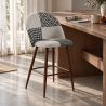 Patchwork Upholstered Stool - Scandinavian Style - Black and White - 66cm - Evelyne image 7