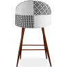 Buy Patchwork Upholstered Stool - Scandinavian Style - Black and White - 63cm- Evelyne White / Black 61290 in the Europe