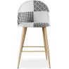 Patchwork Upholstered Stool - Scandinavian Style - 66cm -  Black and White - Evelyne image 7
