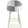 Patchwork Upholstered Stool - Scandinavian Style - 66cm -  Black and White - Evelyne image 7