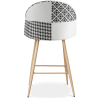 Buy Patchwork Upholstered Stool - Scandinavian Style - 63cm-  Black and White - Evelyne White / Black 61291 in the Europe