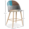 Buy Patchwork Upholstered Stool - Scandinavian Style -  63cm - Evelyne  Multicolour 61292 with a guarantee