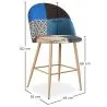 Patchwork Upholstered Stool - Scandinavian Style - 66cm - Evelyne image 7