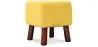 Square Footstool - Linen Upholstered - Wood - Nor image 7