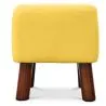Square Footstool - Linen Upholstered - Wood - Nor image 7